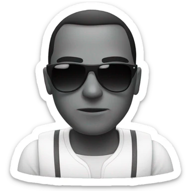 Shek serious with sunglasses  sticker