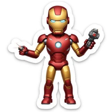 Ironman standing up shooting a laser towards me sticker