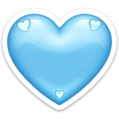light sky blue heart with blingbling effect sticker