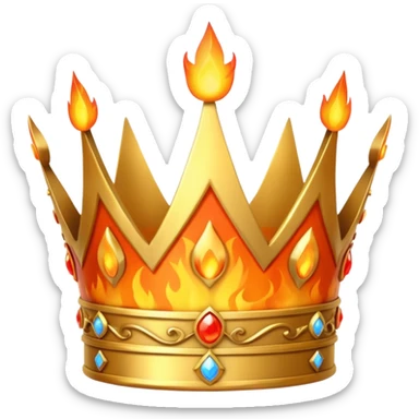 Coroa pegando fogo sticker
