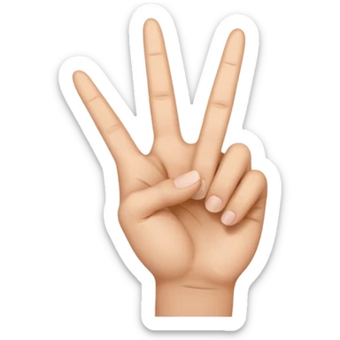 Hand making V sign backwards sticker