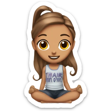 ariana grande thank you next sitting on the bed sticker