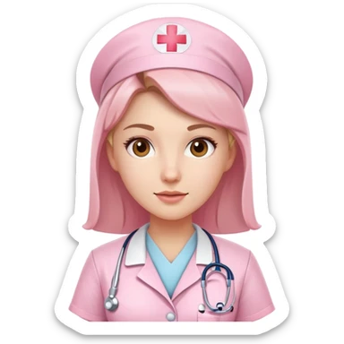 Nurse with light pink clothe sticker
