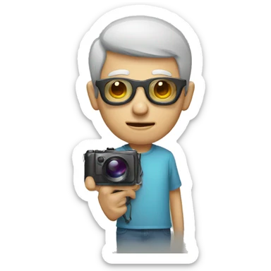 BLIND MAN whith photocamera sticker