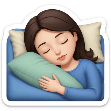 Brunette girl sleeping sticker
