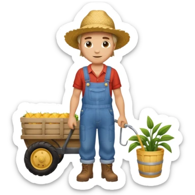 High resolution of  full body farmer sticker