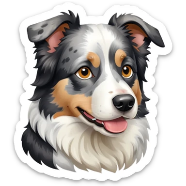 Merle border collie dog sticker