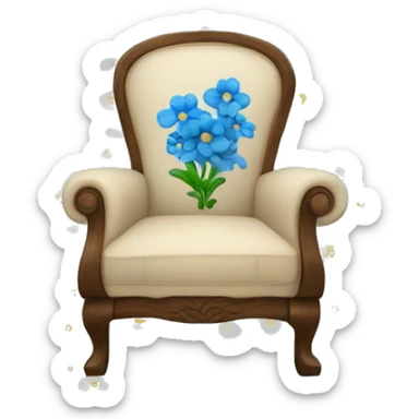Arm chair with blue flowers sticker