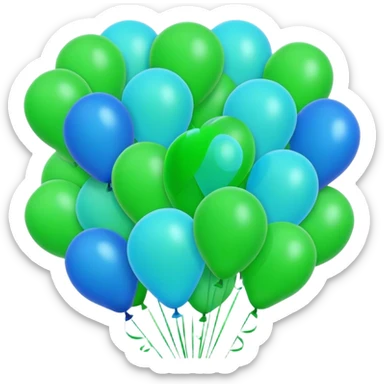 many green blue Baloons 4K sticker