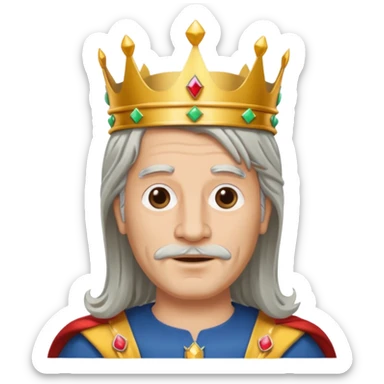 Burger King Crown guy with long grey hair and no facial hair sticker