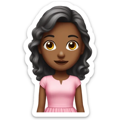 Cute girl with the pink dress  sticker