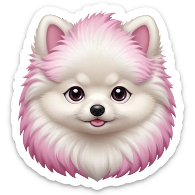 white baby Pomeranian
 only face  sticker