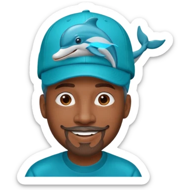Black man with gray goatee wearing a Dolphins cap sticker