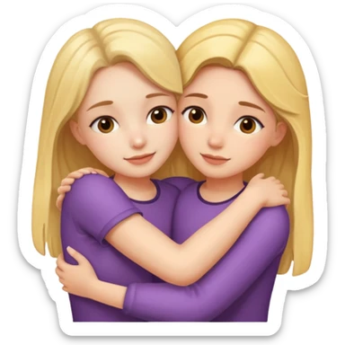 Two girls hugging each other sticker