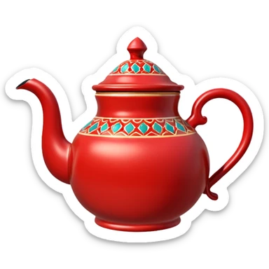 moroccan style teapot red sticker