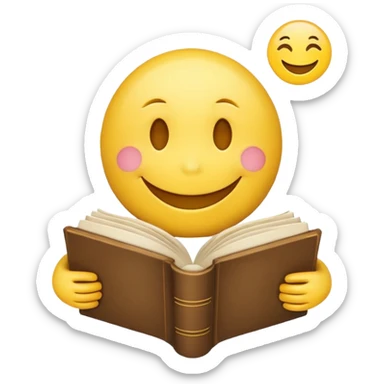 A emoji with a book in its hands like these but combined 😁📖 sticker