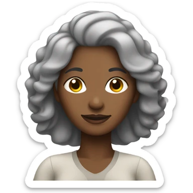 Relaxing black woman with gray hair  sticker