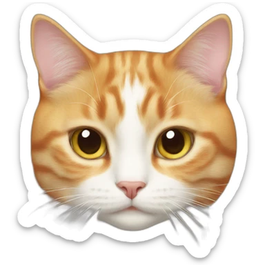 Half ginger half white cat a bit fat sticker