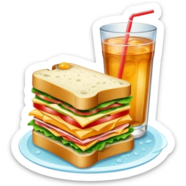 sandwiche and drink sticker