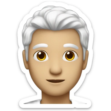 Person with white hair, who looks nice sticker