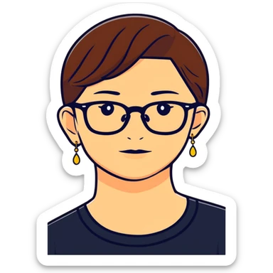 Guy with glasses and small earrings   sticker