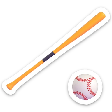 baseball bat with a baseball next to it sticker