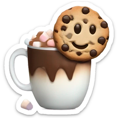 chocolate chip cookie with Hot cocoa with mashmallow sticker