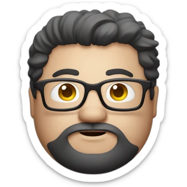 Fat man con gafas y el pelo corto diciendo hola sticker