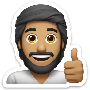 Smling Arabic man showing thumbs up  sticker