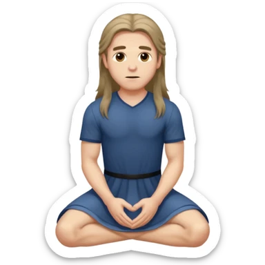 Submissive man on knees wearing female clothes sticker