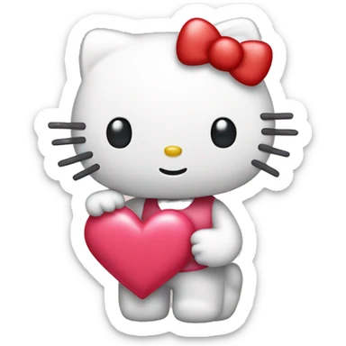 hello kitty with heart sticker