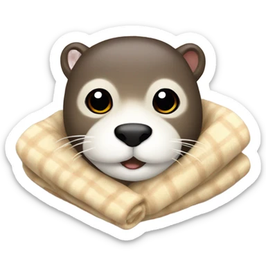 otter cozy in blanketfgd  sticker