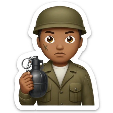 True brown style Filipino gangster while holding grenade  sticker