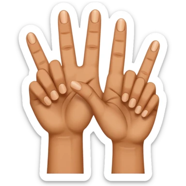 pair of hands with two fingers extended sticker