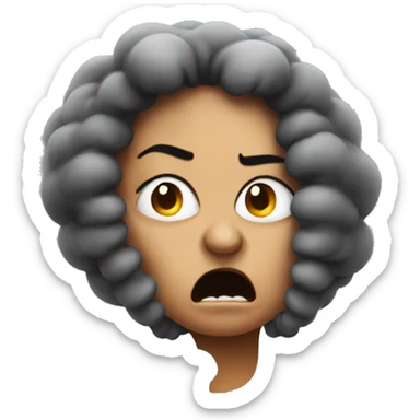 Angry woman with smoke coming out of ears sticker