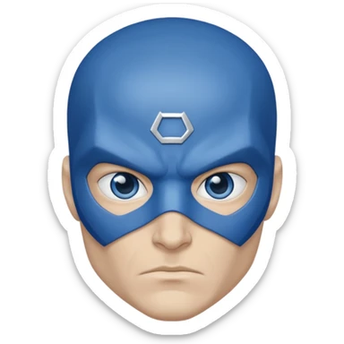 Blue halmat super hero face sticker