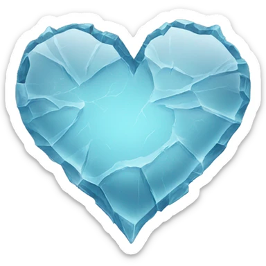 cracked ice heart sticker