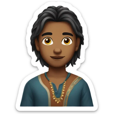 An Indian teen  with silky hair  sticker