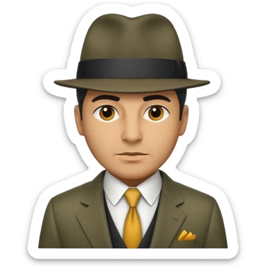 Mobster with different colored suit and hat sticker