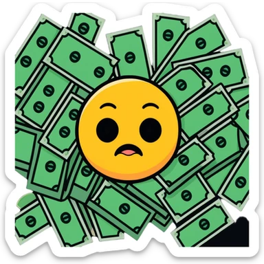 crying emoji with a lot money sticker