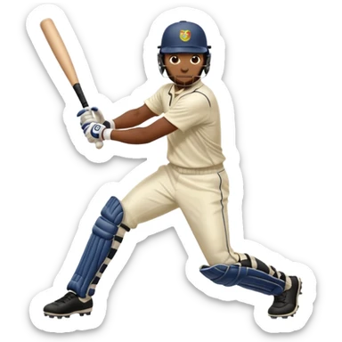 Right handed Batsmen playing a front foot shot sticker
