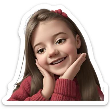 smiling girl in cozy sweater sticker