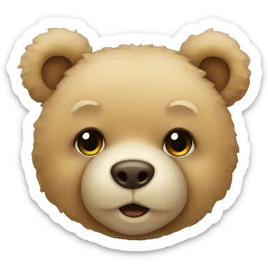 Beige teddy bear  sticker