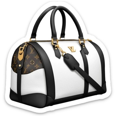 black and white duffle lv bag sticker