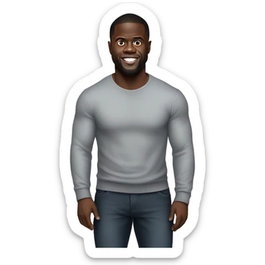 Entire body shot of tall Kevin hart sticker