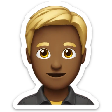 persona señalando sticker