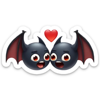Two bats in love sticker