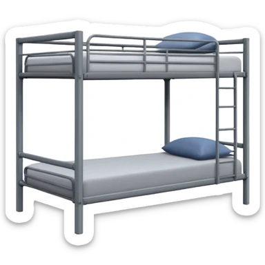 Sturdy metal frames, industrial style, used in hostels and dormitories. sticker