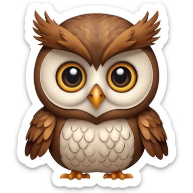 cute owl, simple and expressive sticker