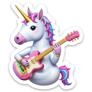 unicorn playing guitar  sticker